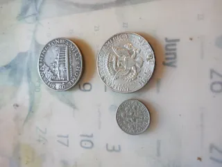 Lotto di 3 Monete Americane: Dime, Kennedy, Washington