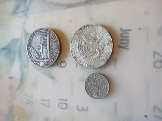 Lotto di 3 Monete Americane: Dime, Kennedy, Washington