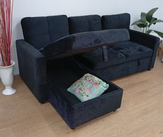 Sofá Cama PAU-Black, Chaiselong. Arcón. EN OFERTA!