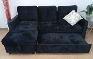 Sofá Cama PAU-Black, Chaiselong. Arcón. EN OFERTA!