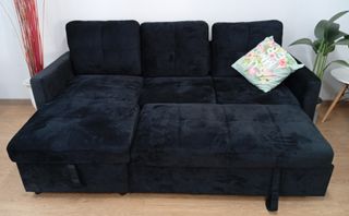 Sofá Cama PAU-Black, Chaiselong. Arcón. EN OFERTA!