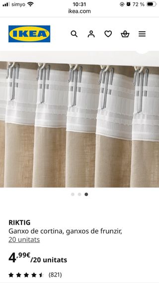 Gancio per tende Ikea RIKTIG (20 pz)