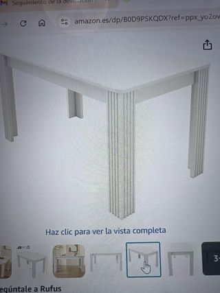 Mesa de comedor blanca 117x68x75 cm
