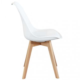 Sedia Nordica Imbottita Polipropilene Legno Bianca
