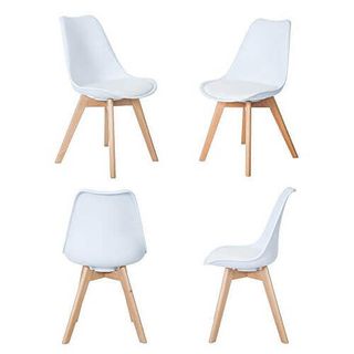 Sedia Nordica Imbottita Polipropilene Legno Bianca