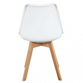 Sedia Nordica Imbottita Polipropilene Legno Bianca