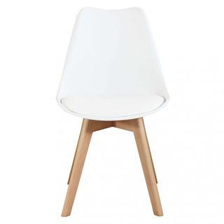 Sedia Nordica Imbottita Polipropilene Legno Bianca