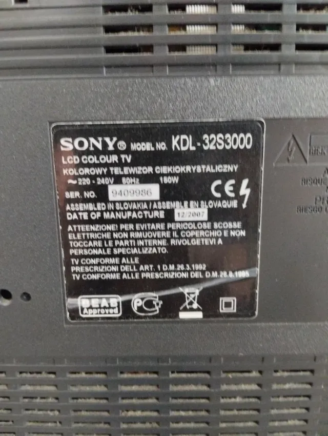 Sony Bravia KLD-32S3000 TV