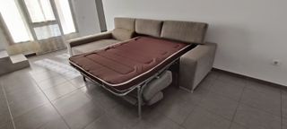 Sofá chaiselongue tela gris