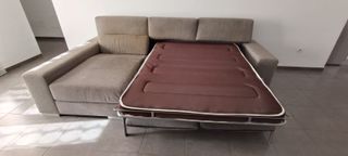 Sofá chaiselongue tela gris