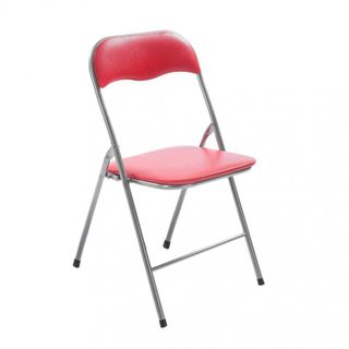 Sedia Pieghevole Salvaspazio Acciaio Opaca Rossa
