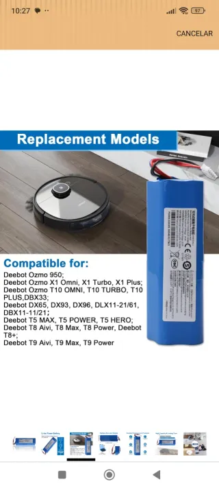 Batería aspiradora 5200mAh