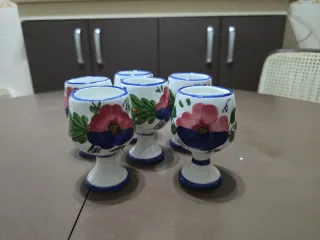 6Hueveras cerámica artesanal decoradas a mano