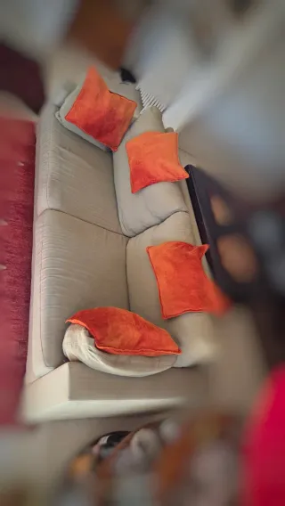 2 Sofás de tela verde