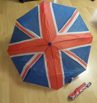 Paraguas plegable Union Jack con funda