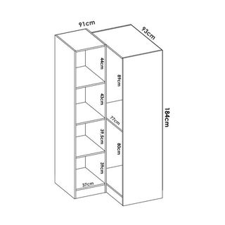 Armadio Angolo con Porte in Legno Naturale
