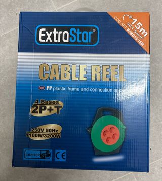 Alargadera Cable ExtraStar enrrollable  15m