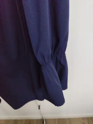 Blusa mujer azul hombros descubiertos