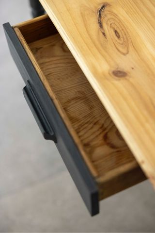 Mesa recibidor y espejo madera pintado a la tiza