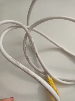 Cavo Ethernet cat 5e TIA di rete bianco con connet