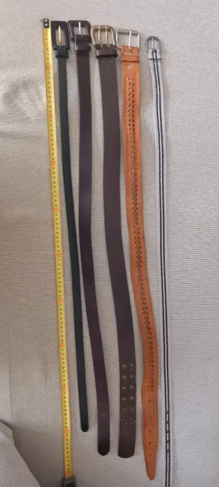 Lote 5 cinturones: negro, marrón