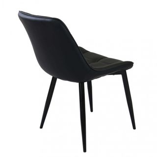 Poltrona Pranzo Imbottita Ecopelle Metallo Nero