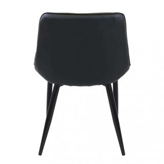 Poltrona Pranzo Imbottita Ecopelle Metallo Nero