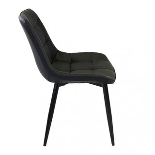 Poltrona Pranzo Imbottita Ecopelle Metallo Nero