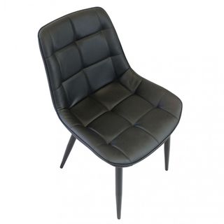 Poltrona Pranzo Imbottita Ecopelle Metallo Nero