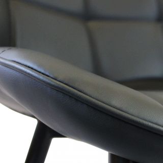Poltrona Pranzo Imbottita Ecopelle Metallo Nero