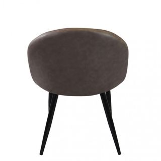 Poltrona Pranzo Imbottita Ecopelle Metallo Marrone