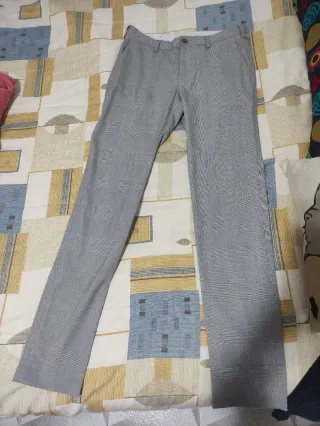 Pantalón Zara cuadros vestir talla 38