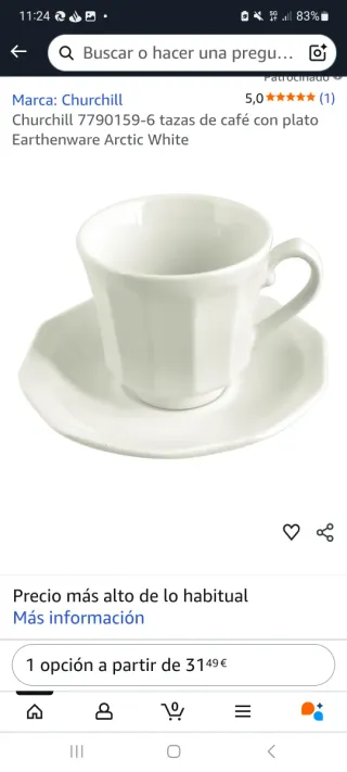 Juego de 6 tazas de café inglesas Churchill