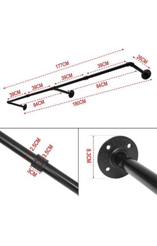 2 Percheros Industriales Negro Metal