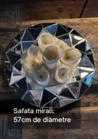 Espejo /Bandejas de cristal /Centro de mesa de cri