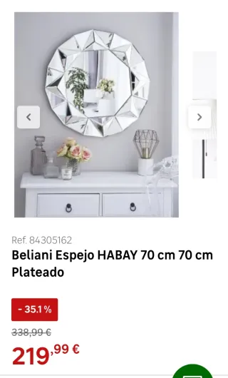 Espejo /Bandejas de cristal /Centro de mesa de cri