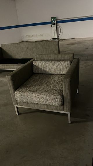 Sillón individual tela y metal