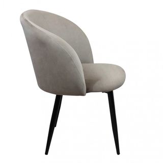 Sedia Pranzo Imbottita Velluto e Metallo Tortora