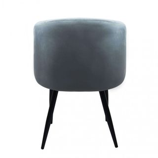 Sedia Pranzo Imbottita Velluto e Metallo Grigio