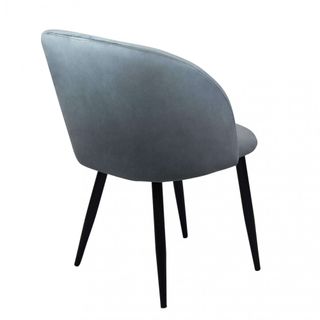 Sedia Pranzo Imbottita Velluto e Metallo Grigio