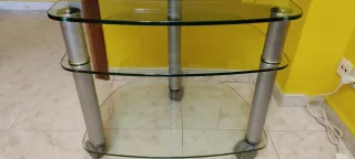 Mueble auxiliar TV cristal templado