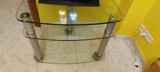 Mueble auxiliar TV cristal templado