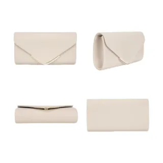 Pochette donna beige con catena oro