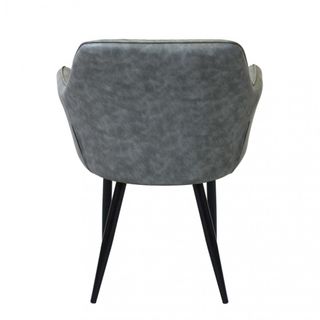 Sedia Pranzo Imbottita Ecopelle e Metallo Grigio