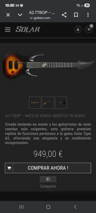 Guitarra Solar 7 cuerdas