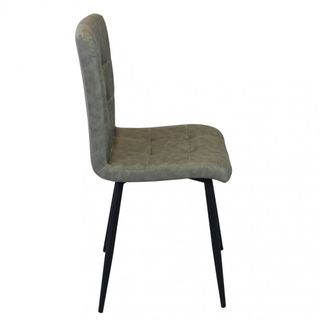 Sedia Pranzo Imbottita Ecopelle e Metallo Tortora