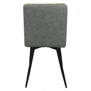 Sedia Pranzo Imbottita Ecopelle e Metallo Tortora