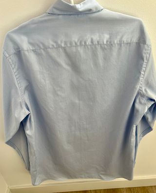 Camisa Mango Hombre Azul Manga Larga