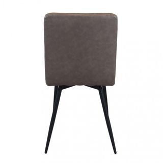 Sedia Pranzo Imbottita Ecopelle e Metallo Marrone