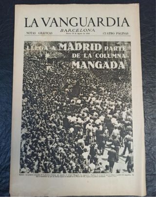 La vanguardia. Barcelona. 18 de agosto de 1936